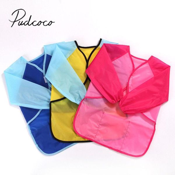 

bibs & burp cloths 2021 brand kids painting waterproof anti wear childrens apron costume smock craft blouse solid patchwork color