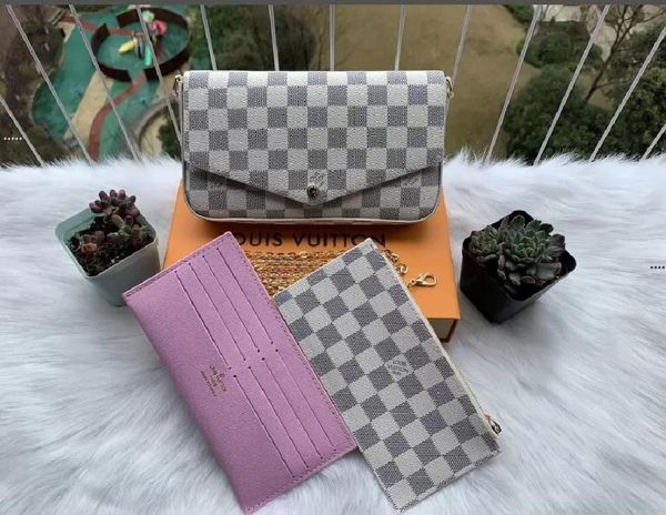 

gglvlouisvitton yslvutton women crossbody bags 3 pcs/set wallet 3a+ lady shoulder messenger bag favorite handbag 38, Red;black