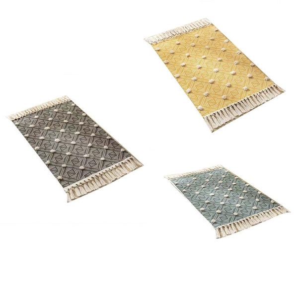 

carpets tufted ethnic wind pad wave point cotton doormat bedroom bedside footrest living room coffee table floor mat