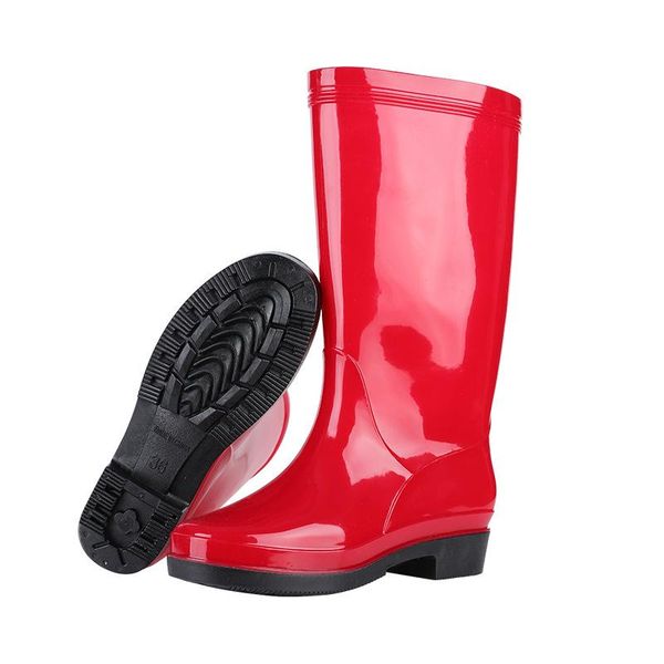 

boots mid-high rain women's labor force work waterproof shoes non-slip fashion kitchen overshoes size 36-40, Black