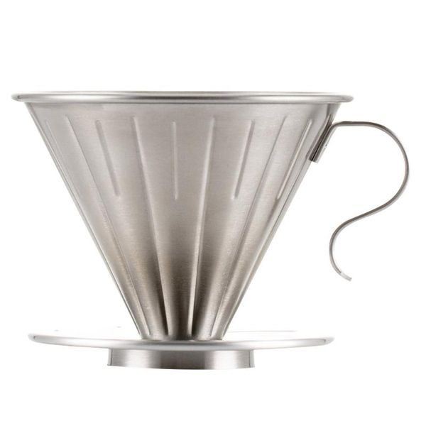 

coffee filters stainless steel dripper cone drip filter cup permanent pour over maker with separate stand for 1-2 cups
