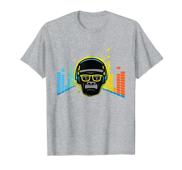 

jammin monkey rockin headphones grooves cool shades gift t-shirt, White;black