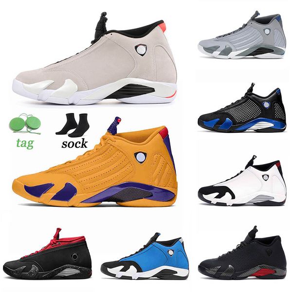 

2021 air jordan14s retro basketball shoes 14 mens desert sand university gold spm white hyper royal black toe off fashion desinger sneakeres