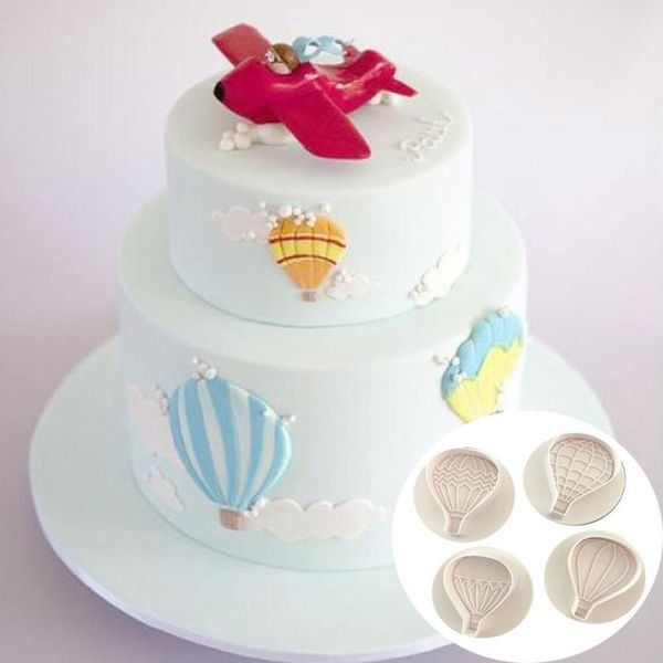 

baking moulds 4pcs diy air balloon 3d mold cake fondant silicone cupcake soap chocolate decoration party theme tool