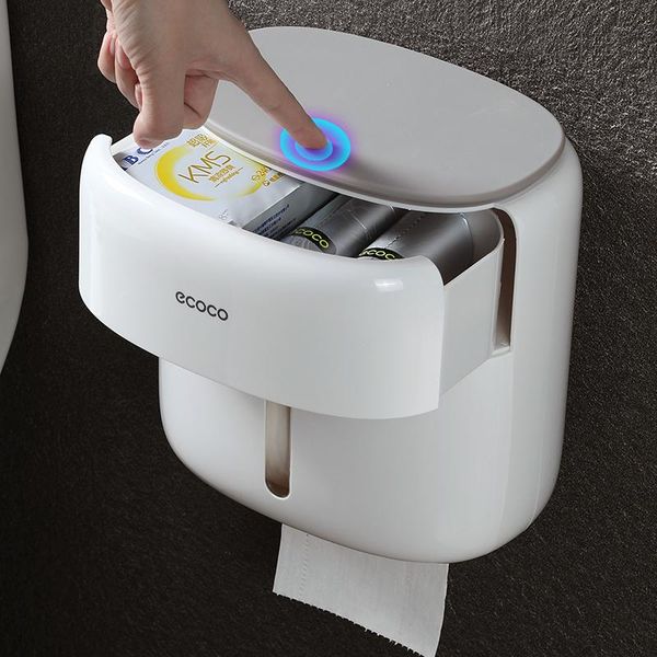 

toilet paper holders wall-mounted phone placed storage box bathroom roll frame accessories without drill