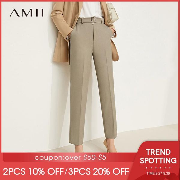 

women's pants & capris amii minimalism women elegant high waist casual pant office lady winter warm straight female trousers 12120358, Black;white