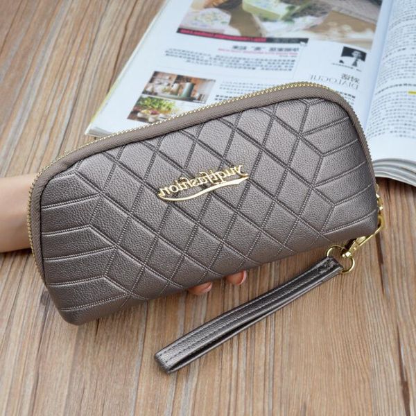 

factory wholesale women handbag simple joker embossed leathers wallets shell long mobile phone bag fashion leather longs clutch wallet, Red;black