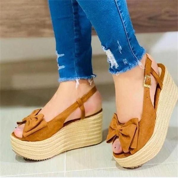 

sandals women 2021 heels woman slippers platform wedges shoes ladies summer slides buckle flip flops plus size 43, Black