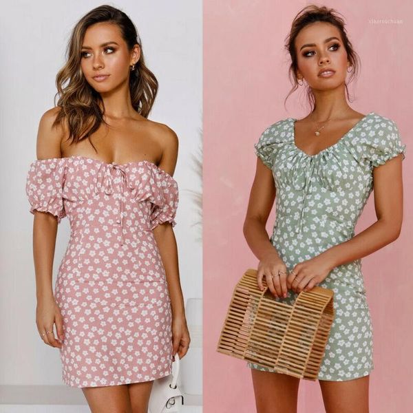 

casual dresses 2021 fashion womens boho floral short mini dress party evening summer beach holiday sun, Black;gray