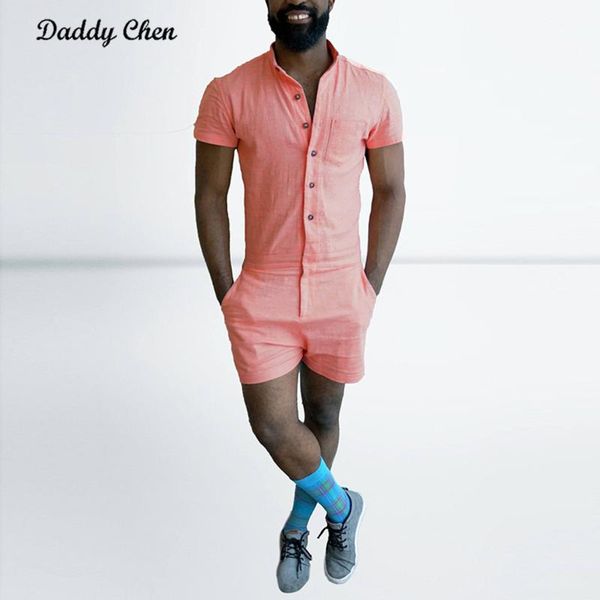 

men's pants casual mens rompers autumn short sleeve male jumpsuit cargo trousers overalls work wear fashion drop ship, Black