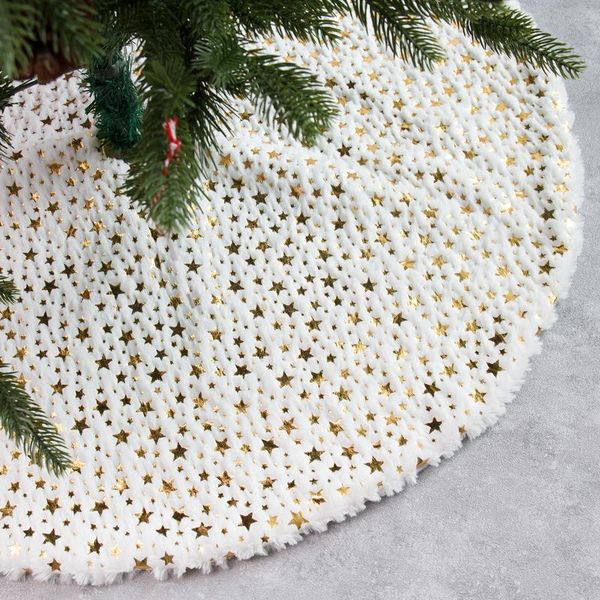 

christmas decorations 2022 navidad star print plush tree skirt decoration for home arbol de grande falda xmas year gifts