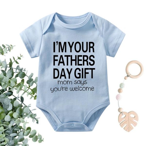 

rompers cotton baby clothes i' your fathers day gift summer infant boys girls romper short sleeve born bodysuits, Blue