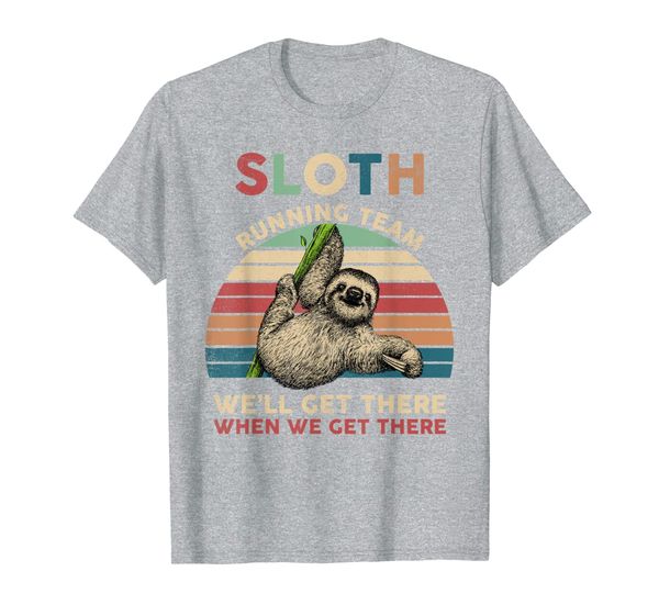 

vintage sloth running team we'll get there funny sloth shirt t-shirt, White;black