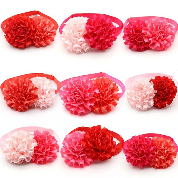 

dog apparel 50/100 pcs valentine's day dogs pet bow tie collar flower style red pink bowties necktie accessories supplies