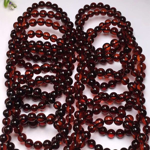 

amber honey wax bracelet water purification 3a blood po 7.8-10mm beads diy live broadcast, Black