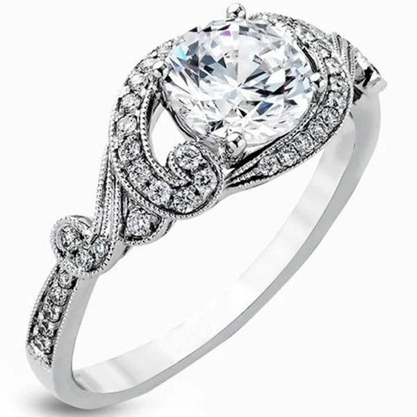 

wedding rings huitan women's fashion jewelry for modern design stylish female accessories party proposal engagement, Slivery;golden