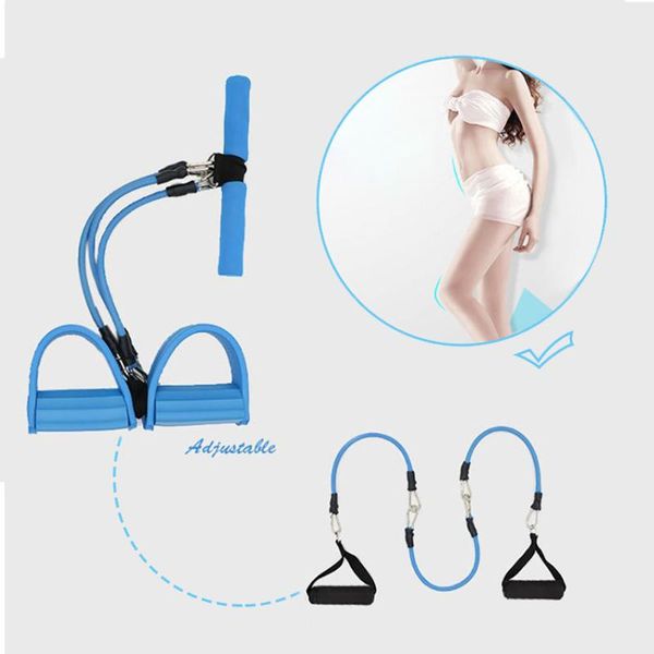 

new 3 tube yoga equipment pilates workout resistance bands latex pedal exerciser sit-up pull rope expander elastic bands
