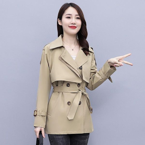 

women's jackets #9328 spring autumn with belt coats for ladies plus size 3xl long sleeve v neck jacket coat woman casual loose outwear, Black;brown