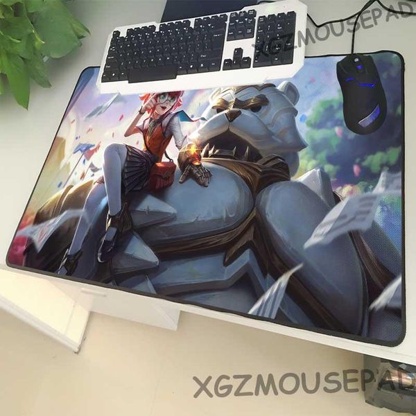 

mouse pads & wrist rests xgz large size black pad lock side anime student annie lappc table mat cute young loli rubber non-slip game ded
