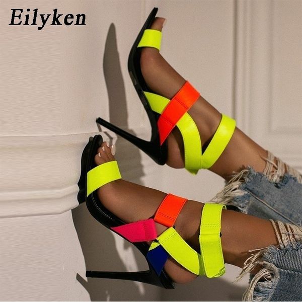 

eilyken plus size 42 women classic high heels 11cm fetish sandals female summer shoes women pumps 210306, Black