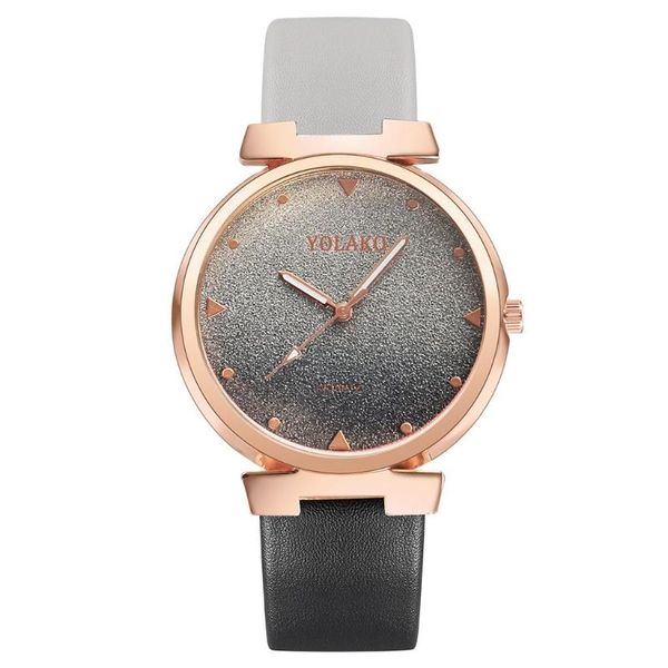 

wristwatches fashion watch korean gradient color strap casual ladies trendy frosted dial simple quartz, Slivery;brown