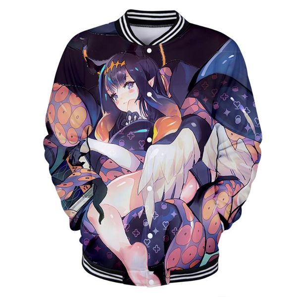 

women's jackets bslnxnma hololive vtuber ninomae ina'nis 3d holiday men/women casual baseball uniform streetwear kawaii style swea, Black;brown