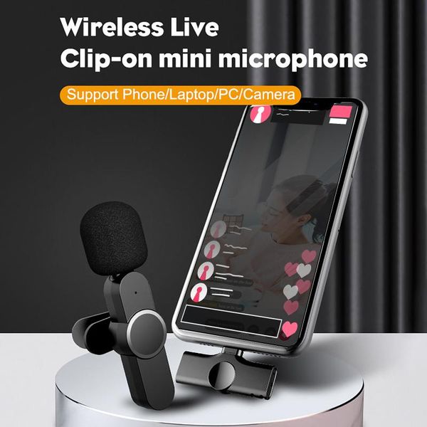 

microphones wireless lavalier microphone portable audio video recording mini mic for android live broadcast gaming phone microfonoe