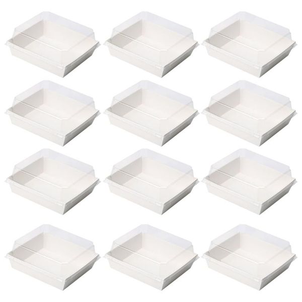 

1 set bread packaging boxes cake container with transparent cover for home shop