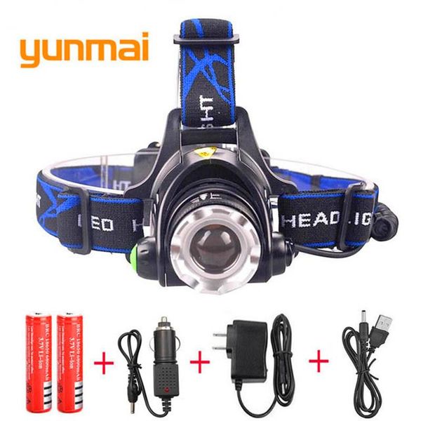 

usb high power led headlamp 3800lm light t6/l2 rechargeable 18650 battery zoom headlight head torch waterproof lamp fishing j28