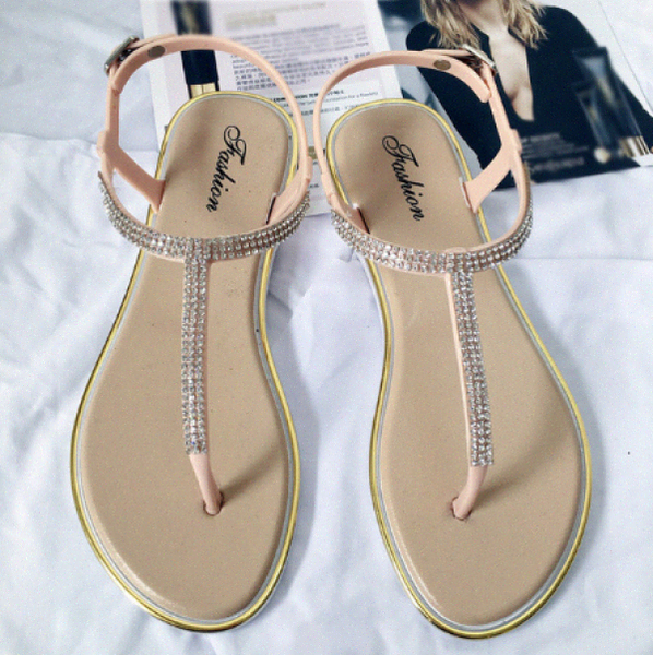 

new womens flat sandals bling clip t type fashion casual shoes women buckle beach ladies thong shoe female summer 2020 b4ow#, Black