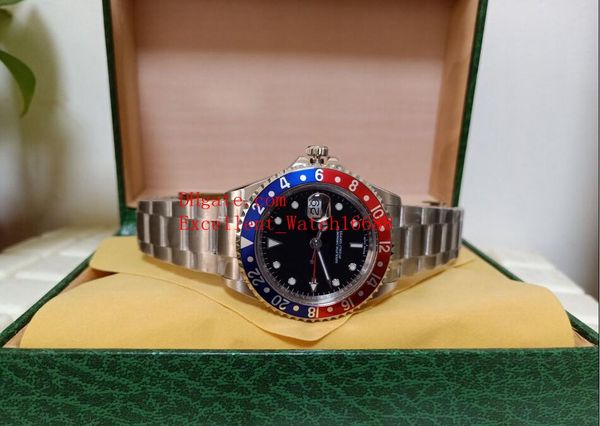 

sell bp mens watches 40 mm gift box 16710 1675 16710 pepsi stainless steel black dial asia 2813 automatic mechanical men's wristwatch, Slivery;brown