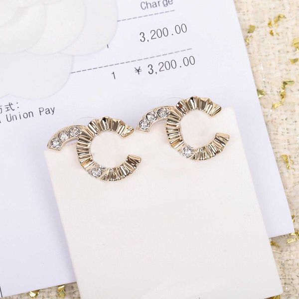 

2021 stud earring with diamond for women wedding jewelry gift have box stamp ps4824, Golden