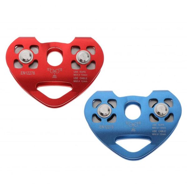 

cords, slings and webbing 30kn climbing duble pulley general purpose small aluminum rope pulleys for outdoor sports rock carabiner