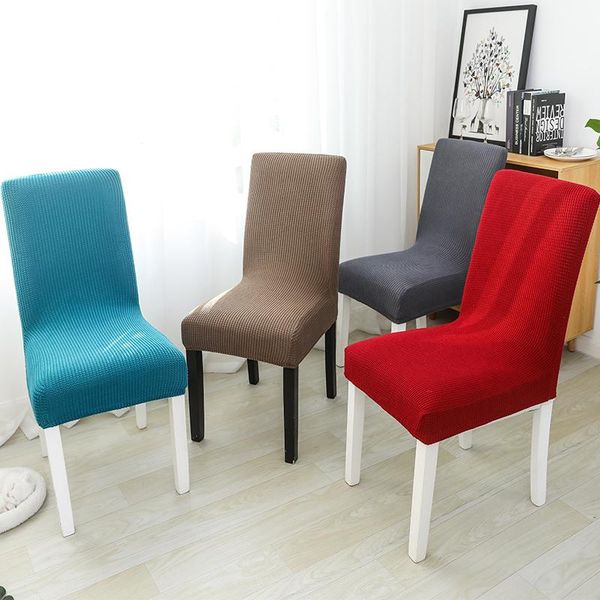 

chair covers 1pc dining room decoration cover stretch spandex seat slipcover jacquard plain polar fleece thick fabric back