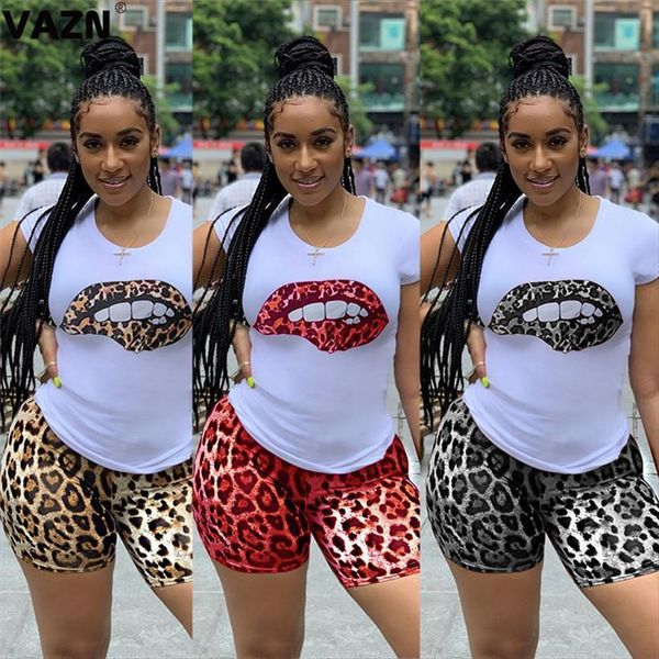 

qybx5130 plus size women tracksuits young of note mature office short sleeve leopard elastic 2 piece set, Gray