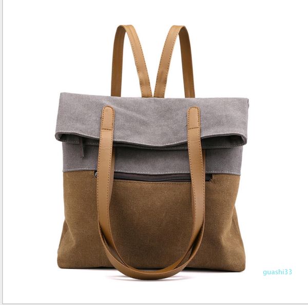

versatile simple fashion backpack women's canvas bag