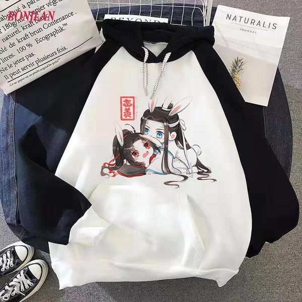 

women's hoodies & sweatshirts anime mo dao zu shi cosplay wei wuxian lan wangji bl winter warm casual coat chenqingling sweatshirt 20, Black