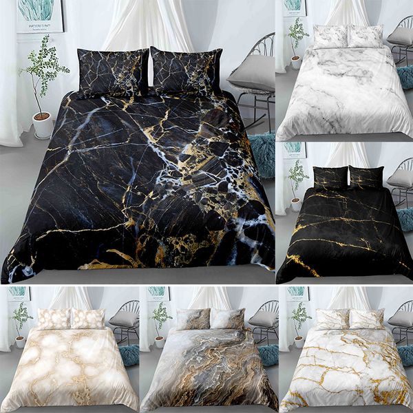 

marble bedding 2/3 pcs abstract art bed set c0223