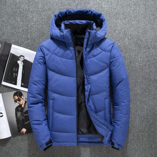 

2020 winter new men's short jacket thickened down jacket youth fashion simple white duck down winter jacketwinter, Black