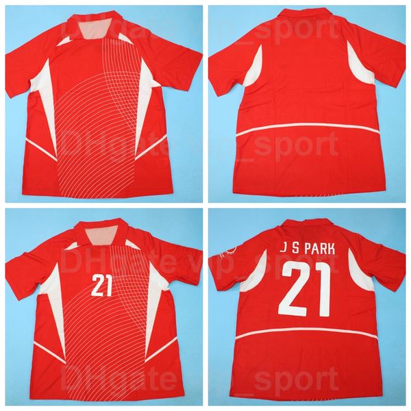 

2002 national team men retro 21 j s park soccer jerseys vintage classic team red color for sport fans breathable football shirt kits uniform, Black;yellow