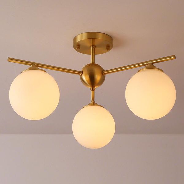 

ceiling lights nordic all-copper lamp ai intelligent living room simple post-modern bedroom creative personalized molecule