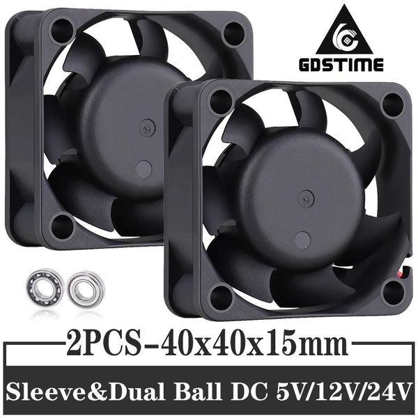 

fans & coolings 2pcs gdstime 40mm dc 5v 12v 24v 4015 40x40x15mm sleeve/dual ball cooler fan brushless small 4cm cooling axial