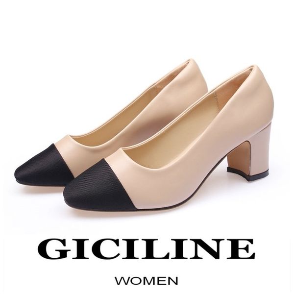 

classic high heels women pumps shoes leather fashion designer wedding work party basic on for woman autumn 211029, Black