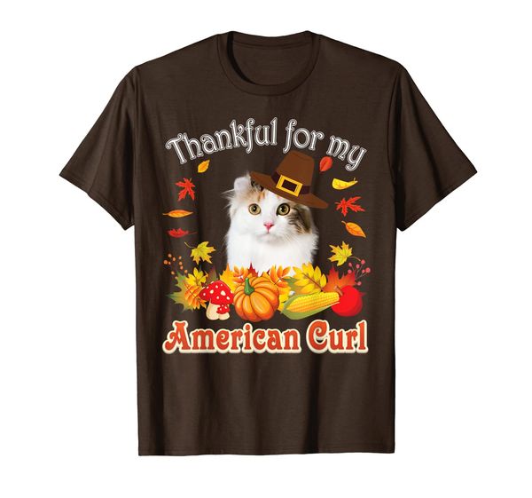 

I'm Thankful For My American Curl Cat Lover Pumpkin Fall T-Shirt, Mainly pictures