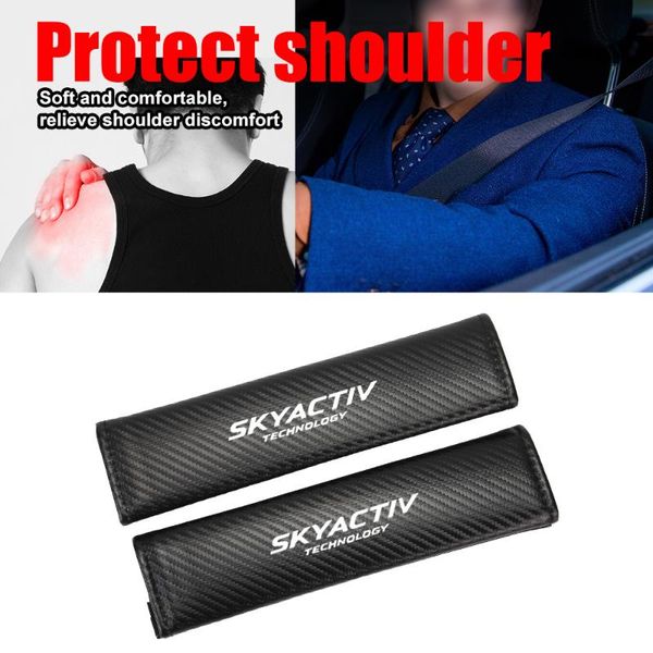 

safety belts & accessories carbon fiber seat belt cover protector padding for 2 3 5 6 8 cx3 cx4 cx5 cx7 cx8 cx9 cx30 car