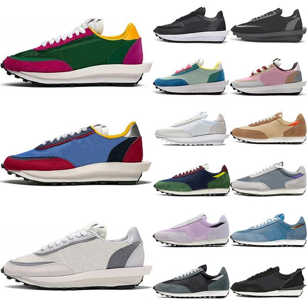 

2021 sacais x vaporwaffle ldv running shoes white nylon grey varsity blue sports sneakers men women trainers outdoor size 36-45