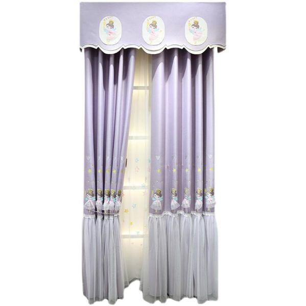 

curtain & drapes custom room cartoon lace purple children's curtains girls bedroom bay window shading