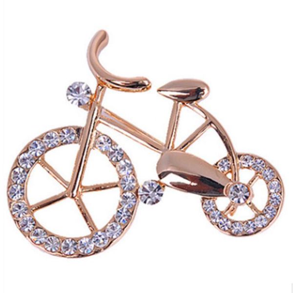 

pins, brooches bicycle brooch fashion gift party personality creative luxury women's gold-plated crystal rhinestone temperament, Gray