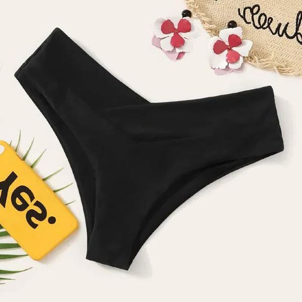 

two-piece suits black bikini panty for women swim bottom low waist