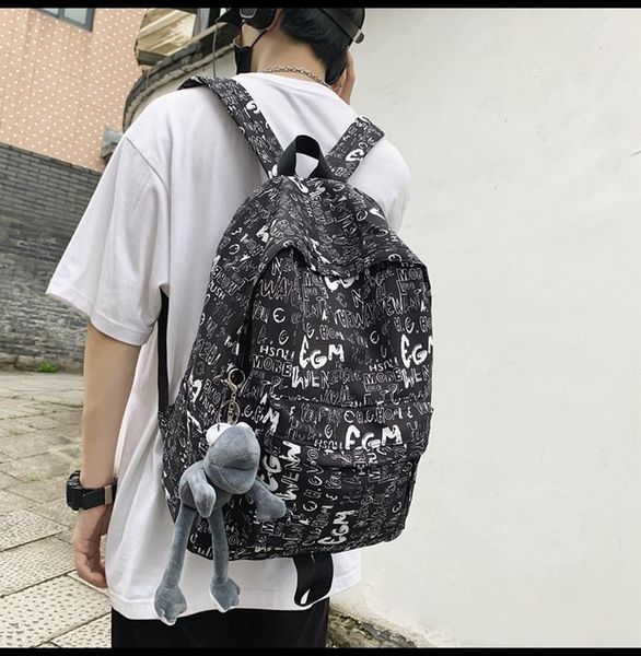 

backpack 2088 graffiti female college students simple campus large capacity rendering style school bag